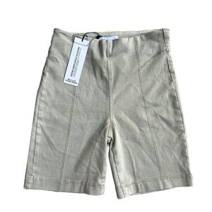 NWT ZARA TAN MULTI CUTS HIGH WAISTED CYCLING SHORTS BODYING DENIM COLLECTION​